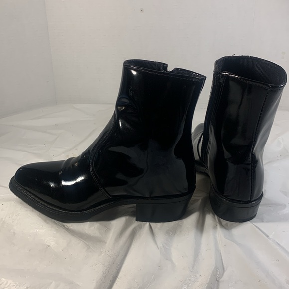 Durango Women’s Black  Patent Leather Western Chic Side Zip Y2K Ankle Boots - Picture 6 of 11